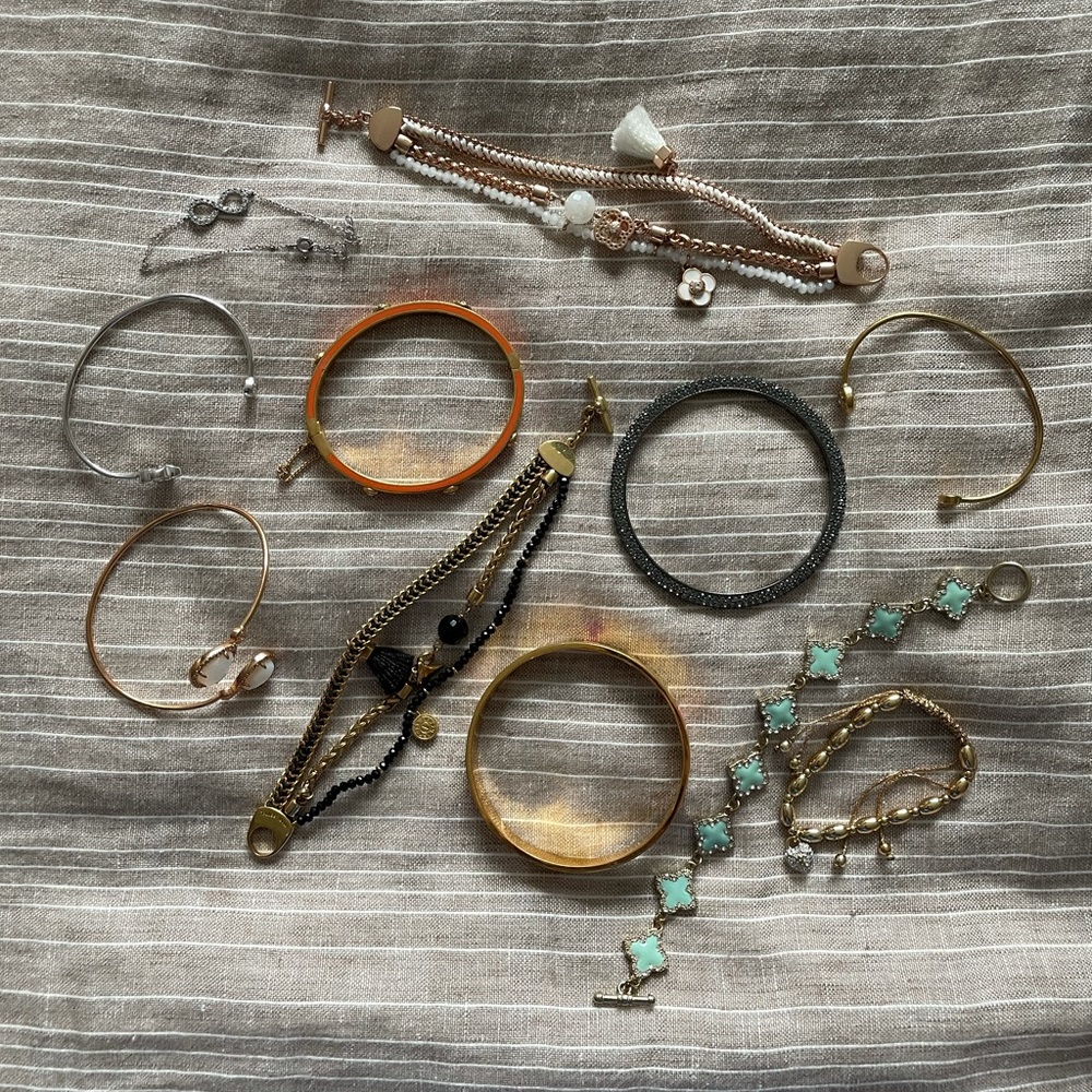 ASSORTED sterling silver and gold plated bracelets